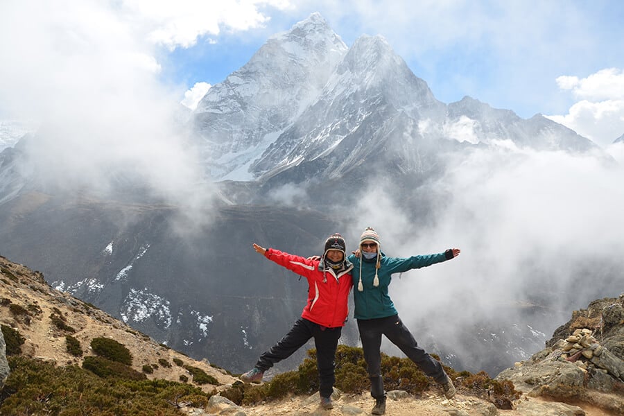 Aussicht auf die berühmte Ama Dablam im Khumbu Gebiet