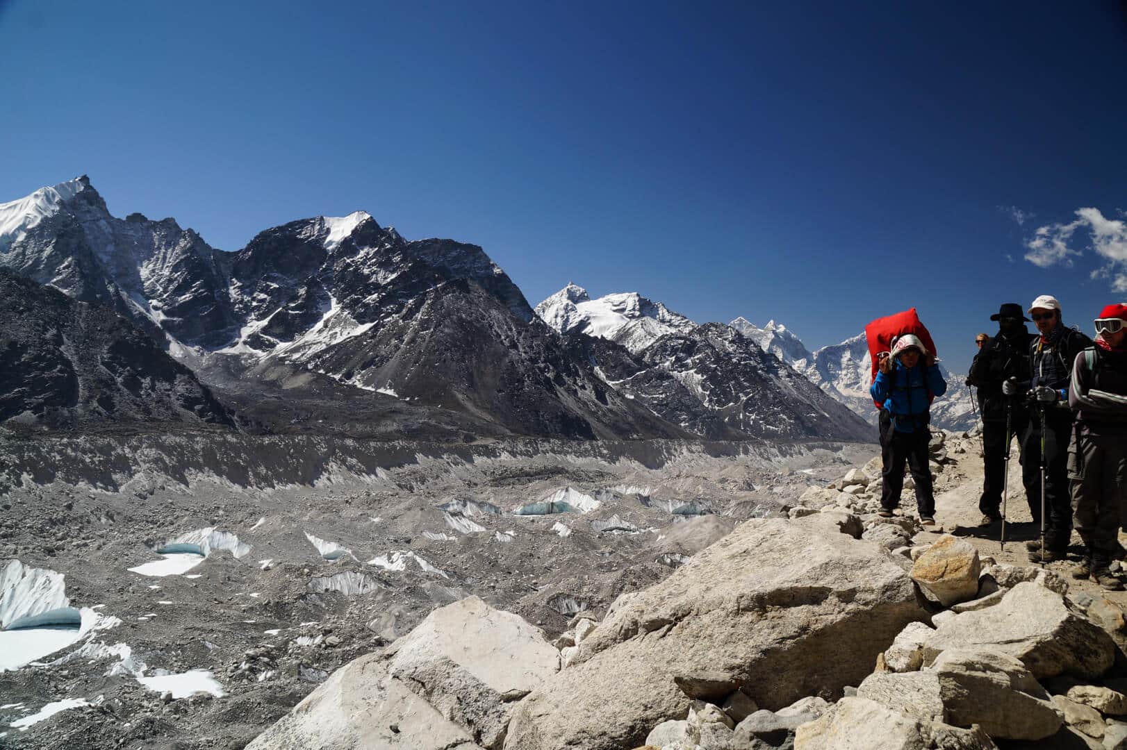 Der Khumbu Gletscher auf dem Weg nach Gorak Shep